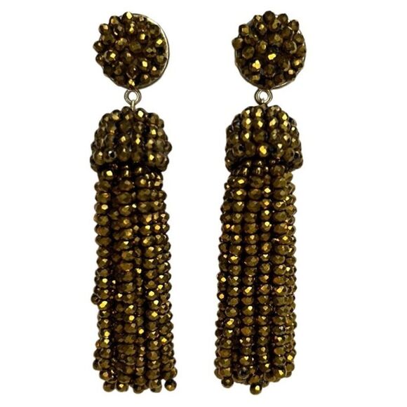 J Crew - “Faceted Tassel Earrings”, Gold Plated - NWT, One Size, Gold - Picture 3 of 7